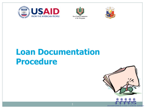 LOAN DOCUMENTATION PROCEDURE