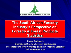 South African Forestry Industry perspective on Forestry and Forest