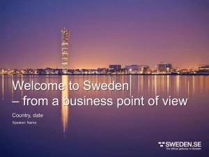 Welcome to Sweden – from a business point of view