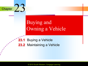 Chapter 23 Buying and Owning a Vehicle