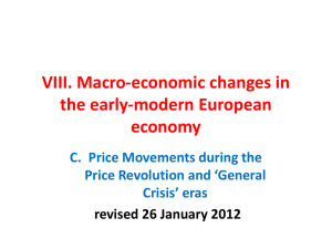 VIII. Macro-economic changes in the early modern European economy