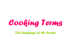 Cooking Terms PowerPoint Presentation