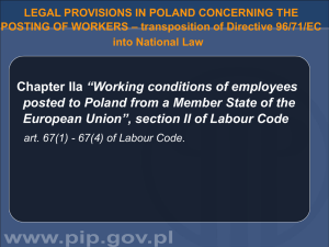 LEGAL PROVISIONS IN POLAND CONCERNING THE POSTING