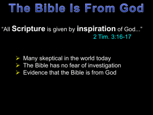 The Bible is from God - Radford Church of Christ