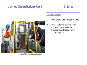 U-series disequilibrium II