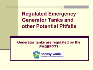 Regulated Emergency Generator Tanks and other Potential Pitfalls