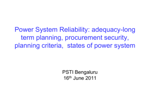 Power System Reliability: adequacy-long term planning