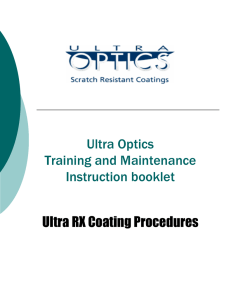 Ultra Optics Training and Maintenance Instruction booklet