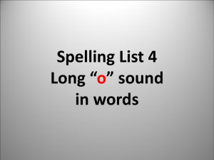 Spelling List 6 Words with Long o Sound