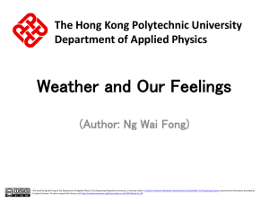 Weather and Our Feelings - The Hong Kong Polytechnic University