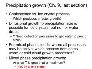 Precipitation growth (Ch. 9, last section)