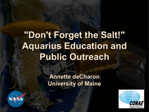 Don`t Forget the Salt! - COSEE Ocean Systems