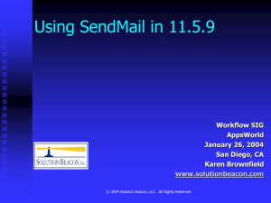 Configuring SendMail with 11.5.9