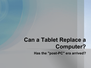 Can a Tablet Replace a Computer?