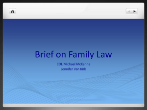 Brief on Family Law - Wisconsin Service Member Support Division