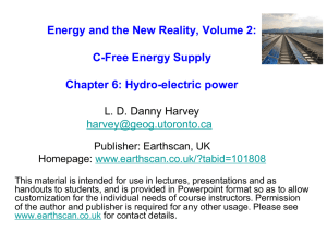 Powerpoint file for Chapter 6 (Hydro-electric energy)