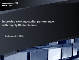 Improving working capital performance with Supply Chain Finance