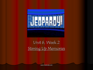 Week 2: Stirring Up Memories Jeopardy