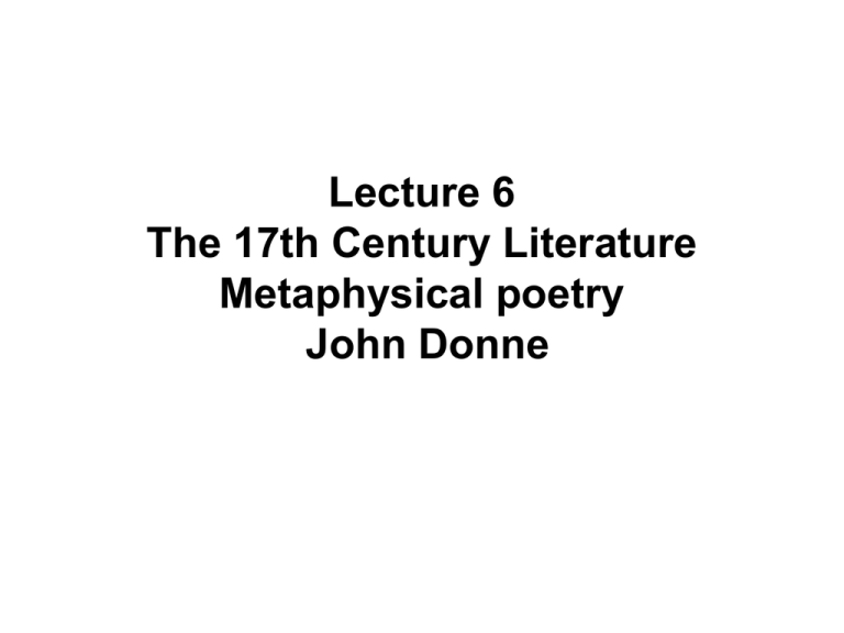 Metaphysical Poetry Powerpoint