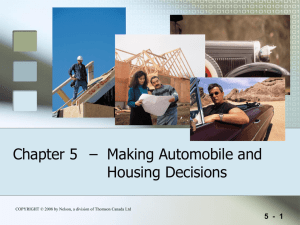 Chapter 5 - Making Automobile and Housing Decisions