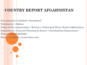 COUNTRY REPORT AFGAHNISTAN, Kabul river - Asian G-WADI