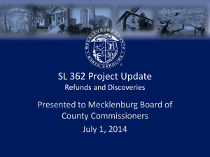 Joyner - Update on Mecklenburg County Reappraisal