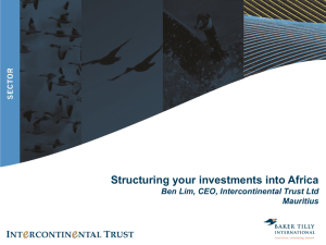 14 - Structuring Your Investments into Africa