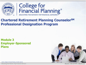 Defined Benefit Plan - College for Financial Planning