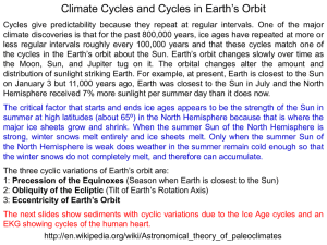 lecture 22 climate cycles and earth`s orbit