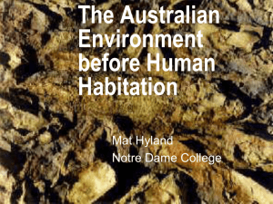 The Australian Environment before Human Habitation