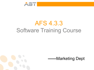 AFS4.3.3 Software Training Course