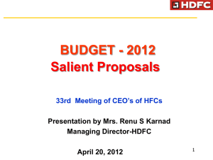 Key Announcements and Implications of Union Budget 2012-2013