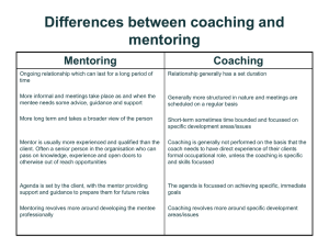 Differences between coaching and mentoring