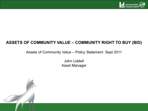 Assets of Community Value presentation