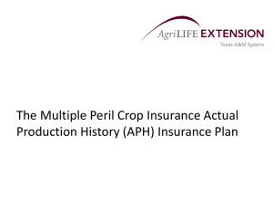 The Multiple Peril Crop Insurance Actual Production History (APH