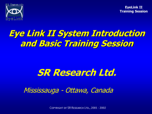 EyeLink II Training Session