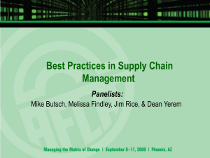 Best Practices in Supply Chain Management