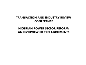 Transmission Agreements - Nigeria Electricity Privatisation (PHCN)