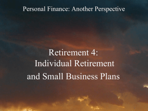 Individual Retirement Account (IRA`S)