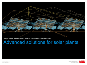 Advanced solutions for solar plants