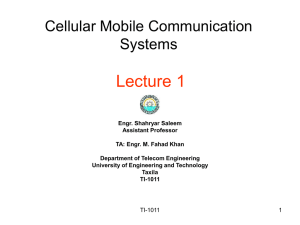 Cellular Radio and Personal Communication