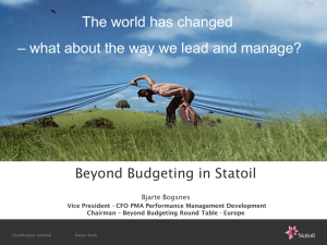 Ambition to action & Beyond Budgeting Bjarte Bogsnes