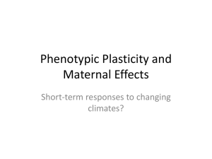 2. Plasticity and Maternal Effects