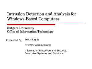 Intrusion Analysis - Rci.rutgers.edu