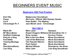 BEGINNERS EVENT MUSIC SONG NAME ARTIST