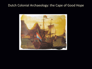 ARC000321 Lecture 10 Dutch Colonial Archaeology the Cape of