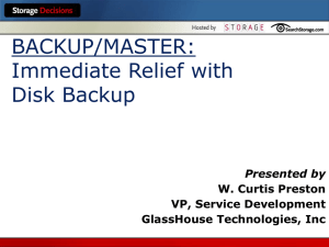 Immediate relief With disk backup