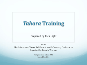 Tahara Training - Kavod v`Nichum