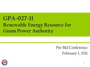 GPA-027-11 Renewable Energy Resource for Guam Power Authority