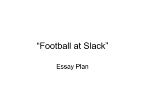 Ted Hughes` poem “Football at Slack”
